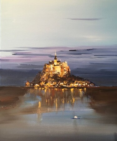 Peinture intitulée "Nuit au Mont Saint…" par Philippe Laurent, Œuvre d'art originale, Acrylique