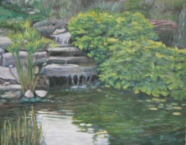 Peinture intitulée "Méditation" par Azucena, Œuvre d'art originale, Huile