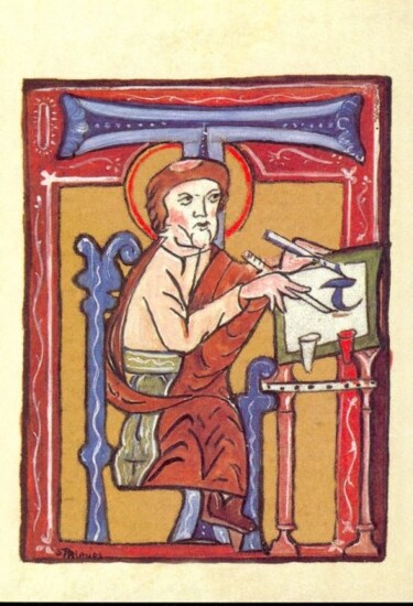 Peinture intitulée "Saint Ambroise" par Solange Palacios Dupont, Œuvre d'art originale, Autre