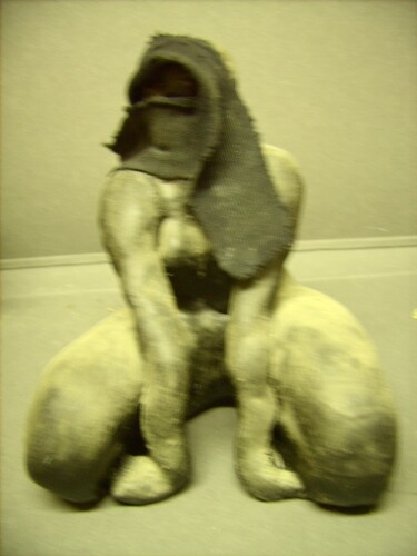 Sculpture intitulée "Femme cachée" par Bruno Briatte, Œuvre d'art originale, Terre cuite