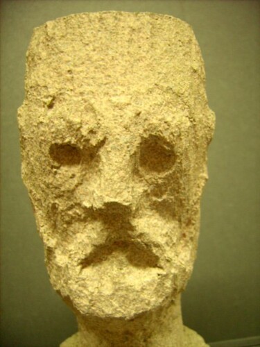 Sculpture intitulée "Autoportrait à la g…" par Bruno Briatte, Œuvre d'art originale, Huile