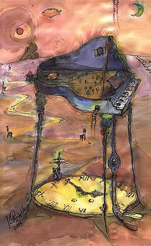 Peinture intitulée "Landscape with the…" par Bozena Kwiatkowska, Œuvre d'art originale