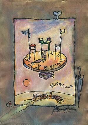 Peinture intitulée "Beyond-time-tea" par Bozena Kwiatkowska, Œuvre d'art originale
