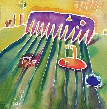 Peinture intitulée "Magic comb" par Bozena Kwiatkowska, Œuvre d'art originale