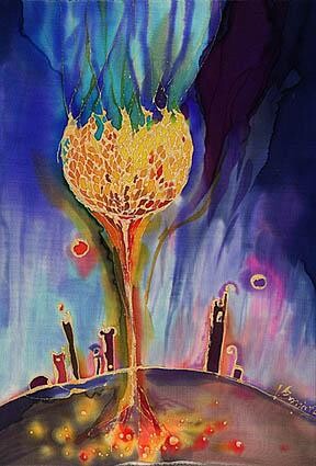 Peinture intitulée "Golden goblet" par Bozena Kwiatkowska, Œuvre d'art originale