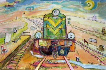 Peinture intitulée "Landscape for Tomek" par Bozena Kwiatkowska, Œuvre d'art originale