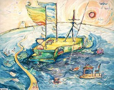 Peinture intitulée "Ocean of time" par Bozena Kwiatkowska, Œuvre d'art originale