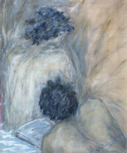 Peinture intitulée "LECTURE" par R Devarrewaere, Œuvre d'art originale, Huile