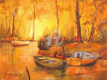Peinture intitulée "Courant de cazaux" par Jacky Dumergue, Œuvre d'art originale, Huile
