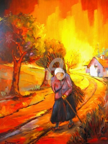 Peinture intitulée "Bientôt l'hiver" par Jacky Dumergue, Œuvre d'art originale, Huile