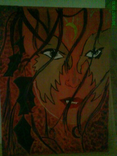 Peinture intitulée "visage" par Frederique Towmsend, Œuvre d'art originale