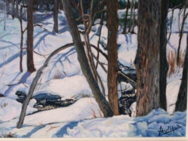 Painting titled "Arrêt au moulin" by Azucena, Original Artwork, Oil