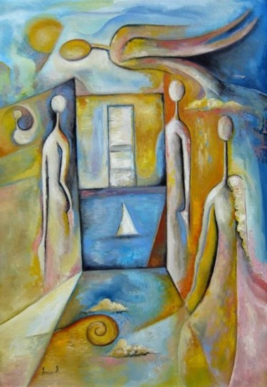 Painting titled "Crepuscule of the e…" by Roxana Donisanu, Original Artwork, Oil