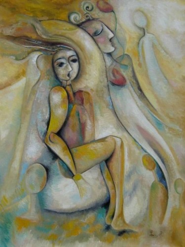 Painting titled "The Dream of a curi…" by Roxana Donisanu, Original Artwork, Oil