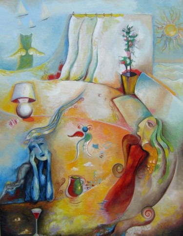 Painting titled "Rue de Favourites" by Roxana Donisanu, Original Artwork, Oil