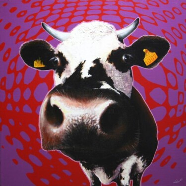 Peinture intitulée "hypnoticow" par Frédéric Leleu, Œuvre d'art originale, Huile