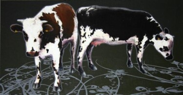 Peinture intitulée "vegetal tapis" par Frédéric Leleu, Œuvre d'art originale, Huile
