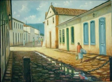 Peinture intitulée "DOMINGO EM PARATY" par Sandro José Da Silva, Œuvre d'art originale