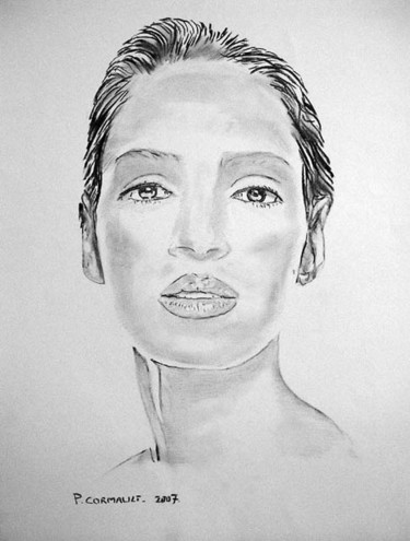Tekening getiteld "Uma Thurman" door Philippe Cormault, Origineel Kunstwerk, Anders