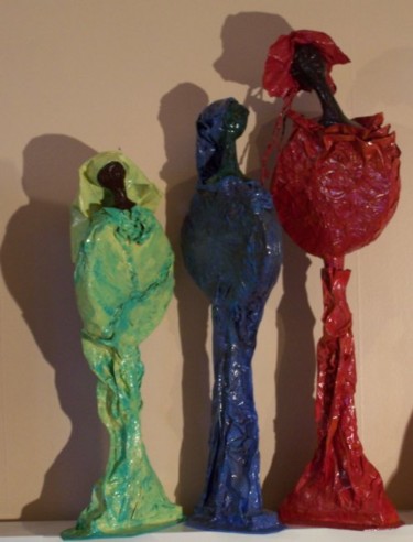 Peinture intitulée "Un Deux Trois" par Anne-Frédérique Ferret, Œuvre d'art originale