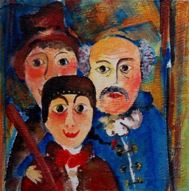 Peinture intitulée "Deux compagnons pou…" par Anne-Frédérique Ferret, Œuvre d'art originale