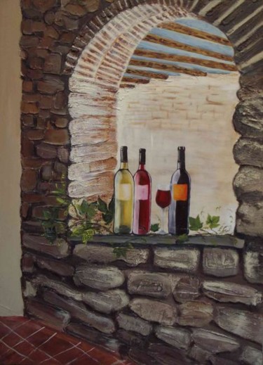 Pintura titulada "Placeres de la vida…" por Elvira Margalef, Obra de arte original, Oleo