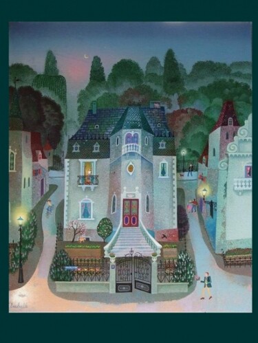 Peinture intitulée "RUE DES LILAS" par Bernard Ambielle, Œuvre d'art originale, Huile
