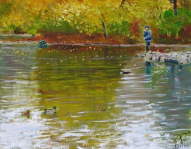 Painting titled "Fisherman" by Herscovitch Larry, Original Artwork