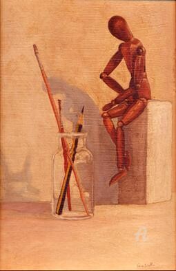 Painting titled "il pensatore" by Antonio Cantiello, Original Artwork