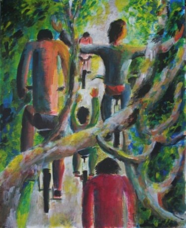 绘画 标题为“Passeggiata nel bos…” 由Maurizio Aprea, 原创艺术品, 丙烯