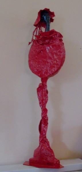 Peinture intitulée "Rouge, bella..." par Anne-Frédérique Ferret, Œuvre d'art originale
