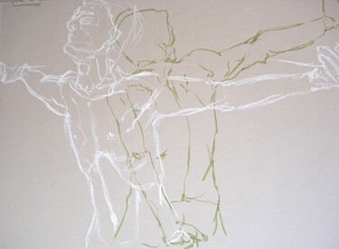 Dessin intitulée "moi l'autre" par Muriel Stalaven, Œuvre d'art originale, Autre