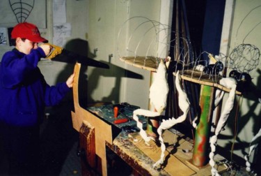 Installation intitulée "Phasme en construct…" par Zampo, Œuvre d'art originale