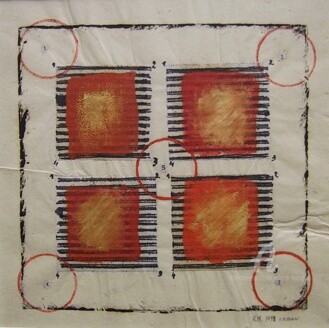 Gravures & estampes intitulée "Equilibre 2" par Hélène Mongin, Œuvre d'art originale, Monotype