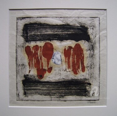 Gravures & estampes intitulée "Empreintes" par Hélène Mongin, Œuvre d'art originale, Monotype