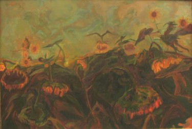 Painting titled "Sunflowers" by Aleksej Daniel Djermanovic, Original Artwork