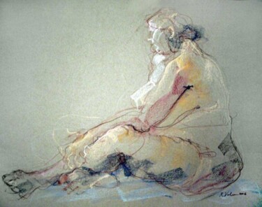 Peinture intitulée "Attente" par Raluca Vulcan, Œuvre d'art originale