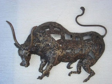 Schilderij getiteld "Stier" door Jos Devondel, Origineel Kunstwerk