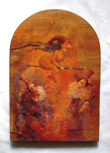 Peinture intitulée "Baba Jaga" par Krzysztof Lozowski, Œuvre d'art originale, Acrylique