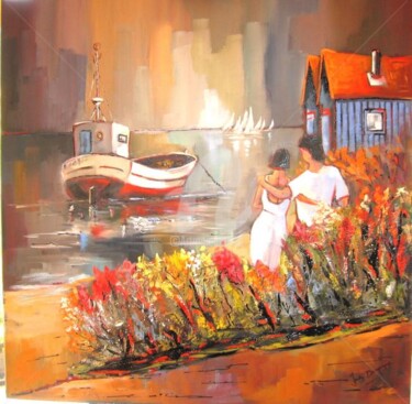 Peinture intitulée "Départ de la régate" par Jacky Dumergue, Œuvre d'art originale, Huile