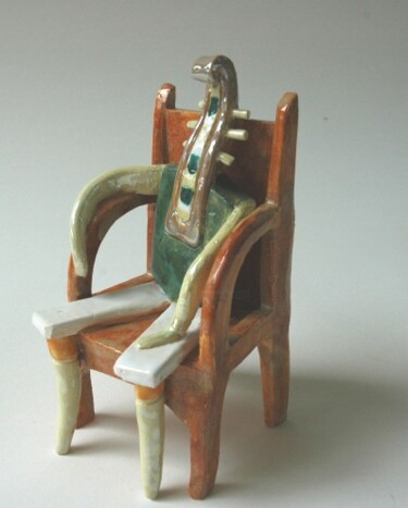 Design intitulée "Homme violon" par Marc-François Rouxel, Œuvre d'art originale