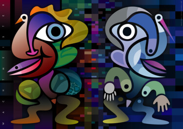 Digitale Kunst getiteld "Ähnlich anders | Si…" door Bernd Wachtmeister, Origineel Kunstwerk, Digitaal Schilderwerk