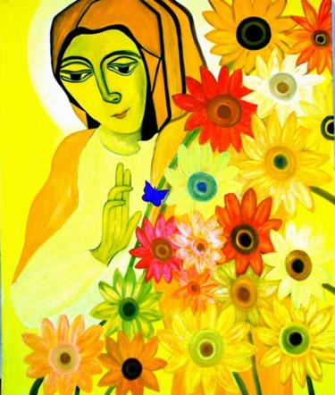 Painting titled "The virgin in the s…" by Georg Kiehn, Original Artwork