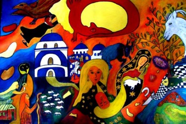 Painting titled "Love on the Island…" by Georg Kiehn, Original Artwork