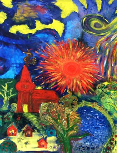 Painting titled "Sunset" by Georg Kiehn, Original Artwork