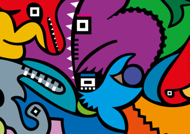 Colourful Aggression | Bunte Aggression | Coloré agression 제목이 "Colourful Aggressio…"인 디지털 아트 Bernd Wachtmeister로, 원작, 2D 디지털 작업