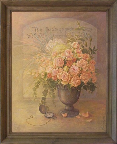 Peinture intitulée "Roses" par Bozena Kwiatkowska, Œuvre d'art originale