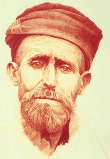 Disegno intitolato "Personaggio mediori…" da Franco Petrosemolo, Opera d'arte originale