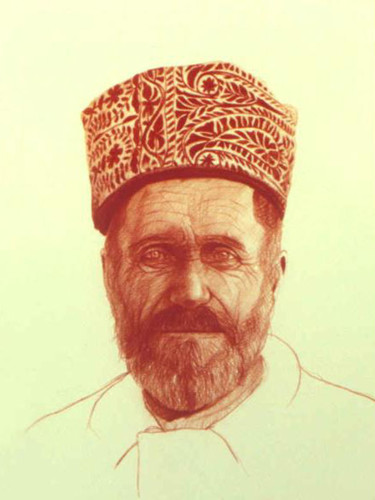Disegno intitolato "personaggio levanti…" da Franco Petrosemolo, Opera d'arte originale