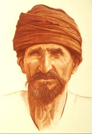 Disegno intitolato "montenegrino" da Franco Petrosemolo, Opera d'arte originale